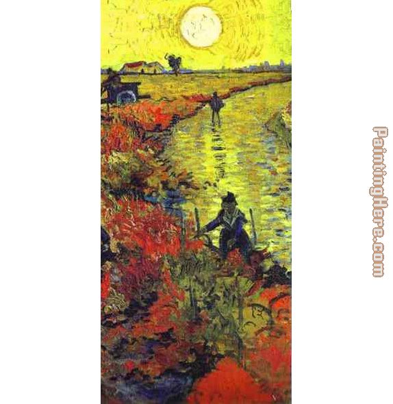 The Red Vineyard at Arles detail